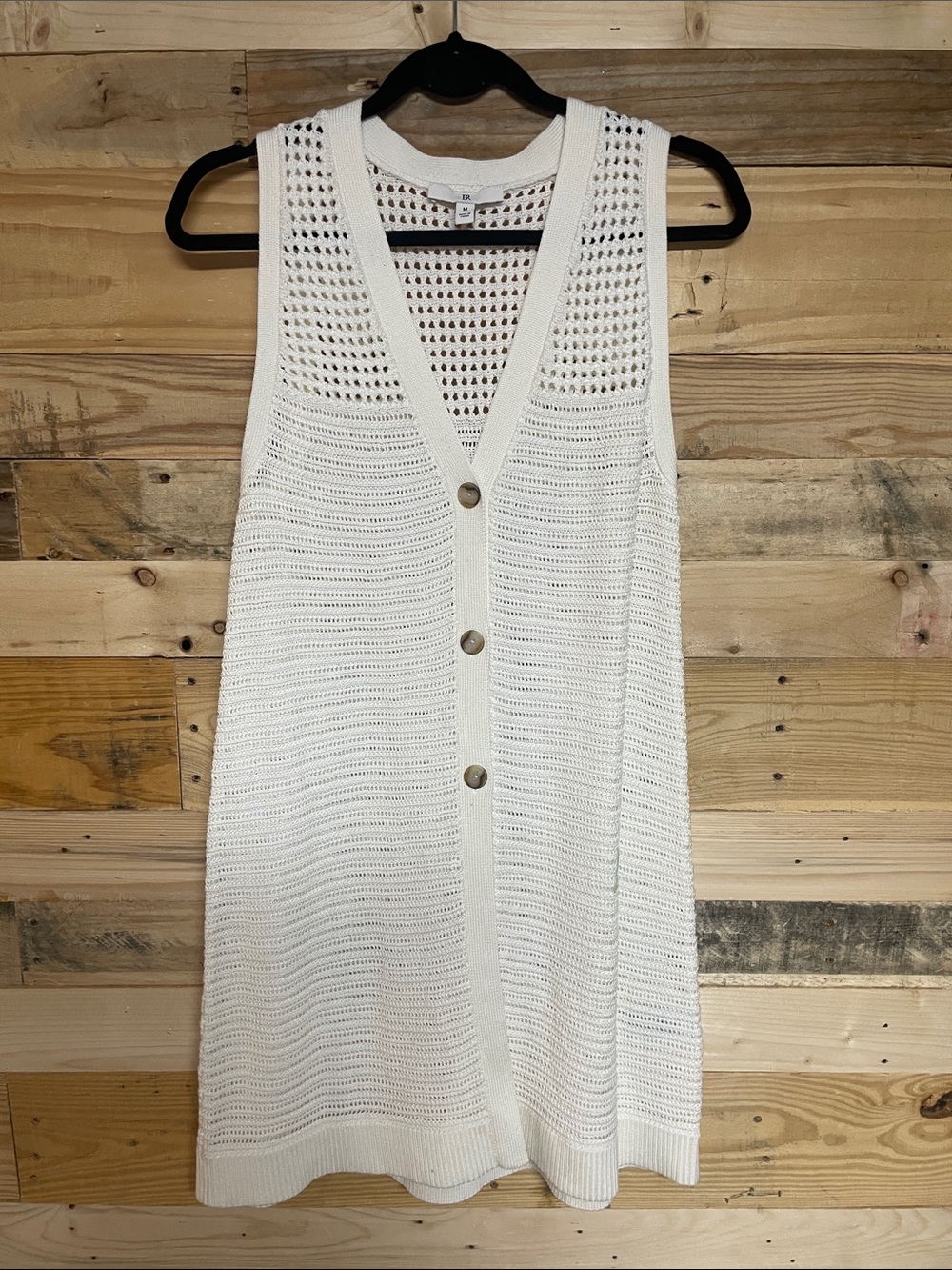 Banana Republic size Medium Off White Color Lightweight Sweater Cardigan Vest